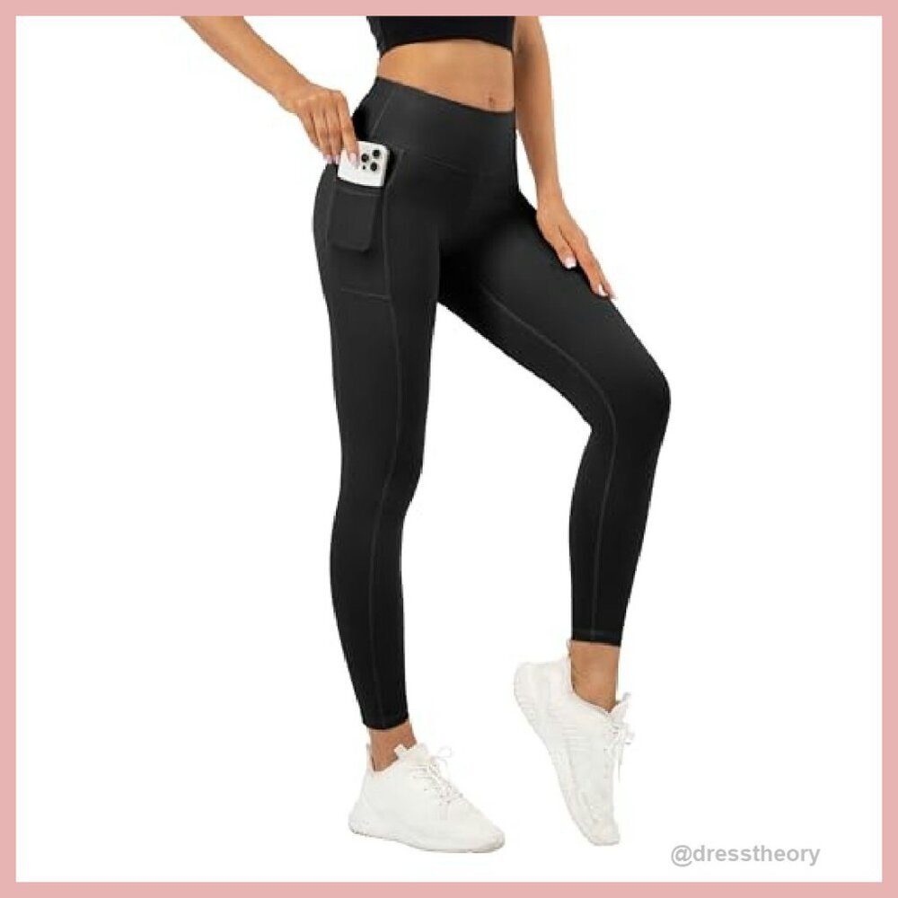High Waisted Leggings with Pockets Buttery Soft Tummy Control Yoga Pants - Picture 3 of 8